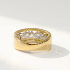 Floral Inspired Diamond 18ct Yellow and White Gold Ring | Size N