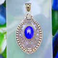 Oxidised Filigree Lapis Lazuli Sterling Silver Pendant