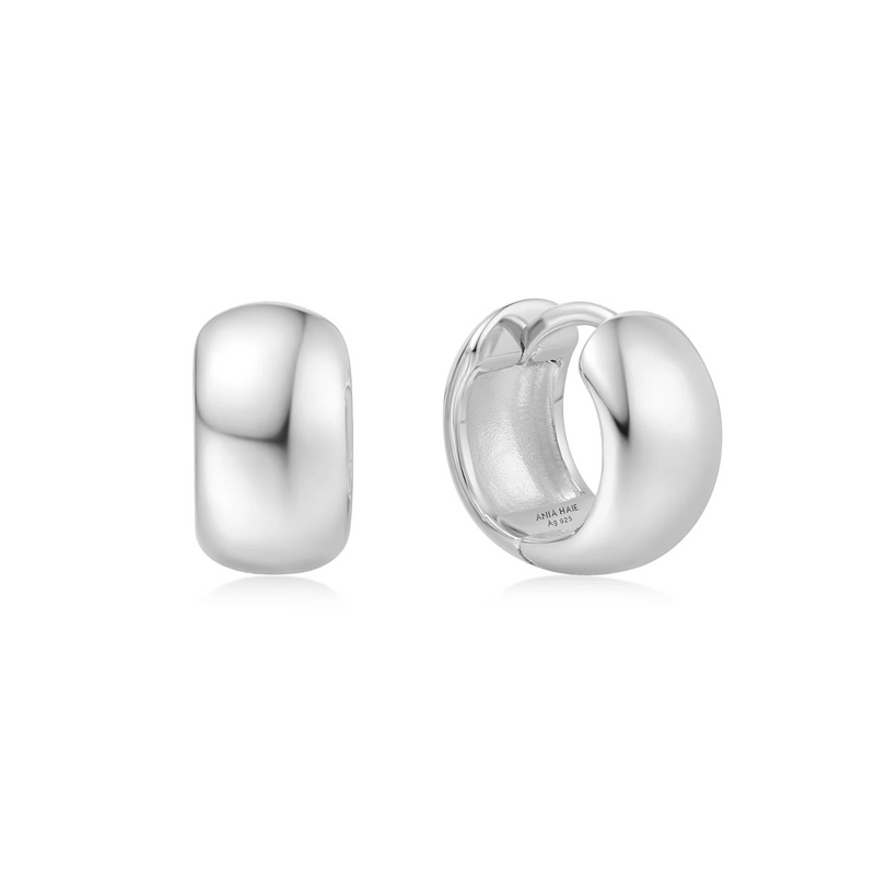 Ania Haie Silver Chubby Small Huggie Hoop Earrings