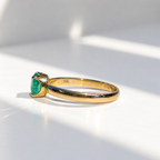 Emerald 9ct Yellow Gold Solitaire Ring | Size O