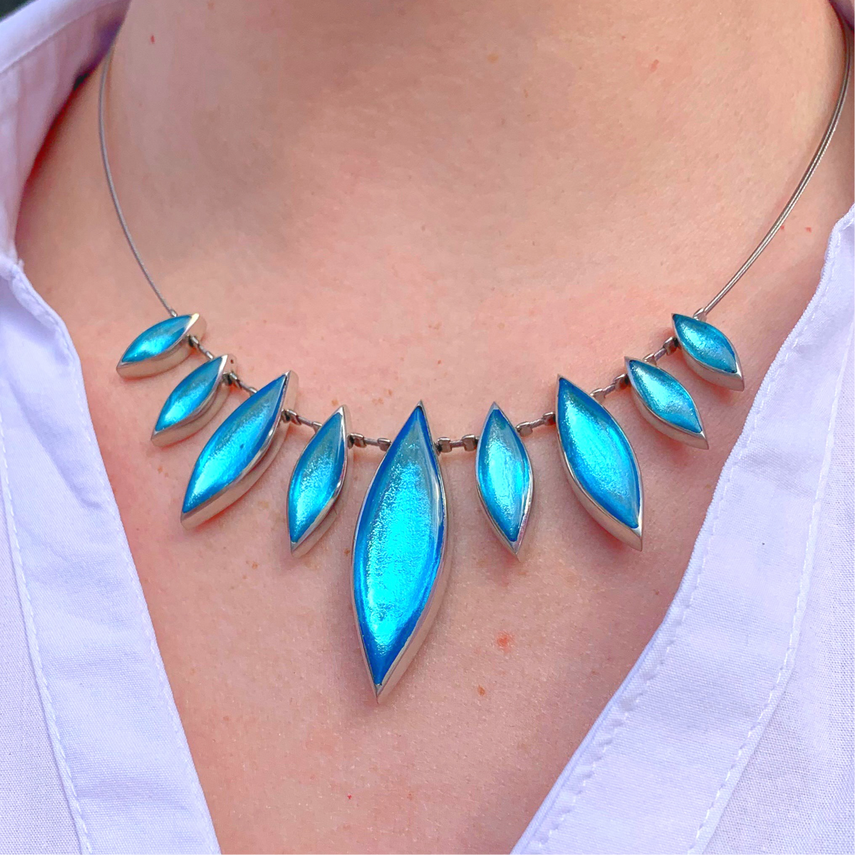 Pre-Order | Ice Blue Marquise Shard Necklace | Watch This Space