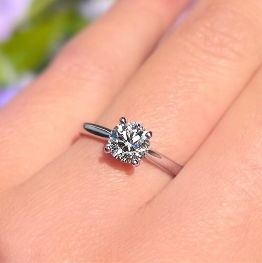 'Marilyn' Ring - Exceptional Platinum 1ct Natural Diamond Solitaire Engagement Ring