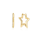 Medium Gold Star Pavé Hoop Earrings | Ania Haie