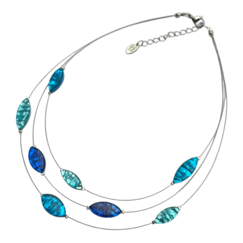 ‘Watch This Space’ Aztec Petal Shiny 3 Strand Necklace - Turquoise