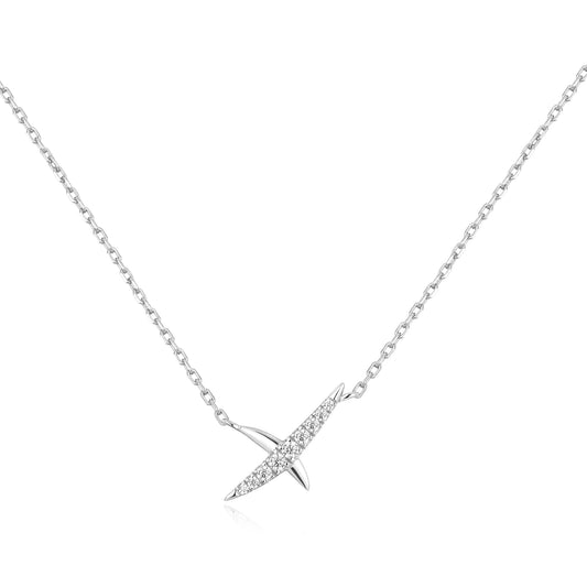 Ania Hae Silver Kiss Pavé Necklace