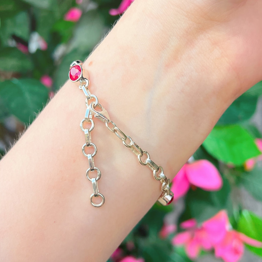 Ruby Sterling Silver Bracelet