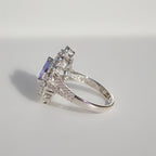 'The Victoria' Marquise Tanzanite and Diamond 18ct White Gold Ring | Size O