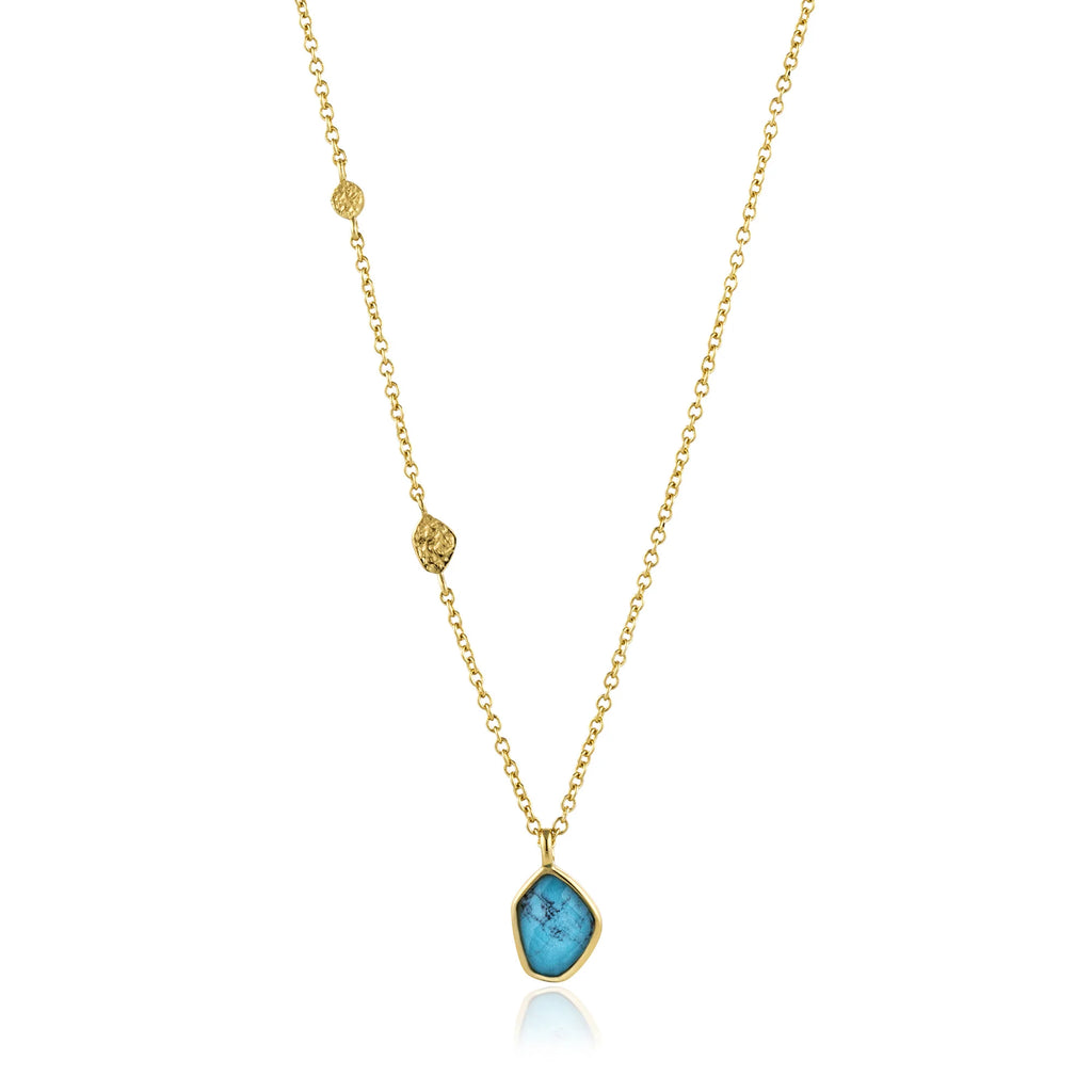 Turquoise 14ct Gold Plated Pendant Necklace | Ania Haie