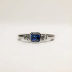 Sapphire and Diamond Platinum Ring | Size M ½