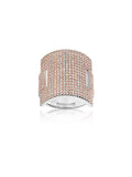 White Zirconia 18ct Rose Gold Plated Oleggio Ring | Size P | Sif Jakobs