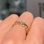 'The Flora' Floral Diamond 18ct Yellow Gold Band Ring | Size M ½