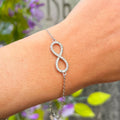 Cubic Zirconia Sterling Silver Infinity Bracelet