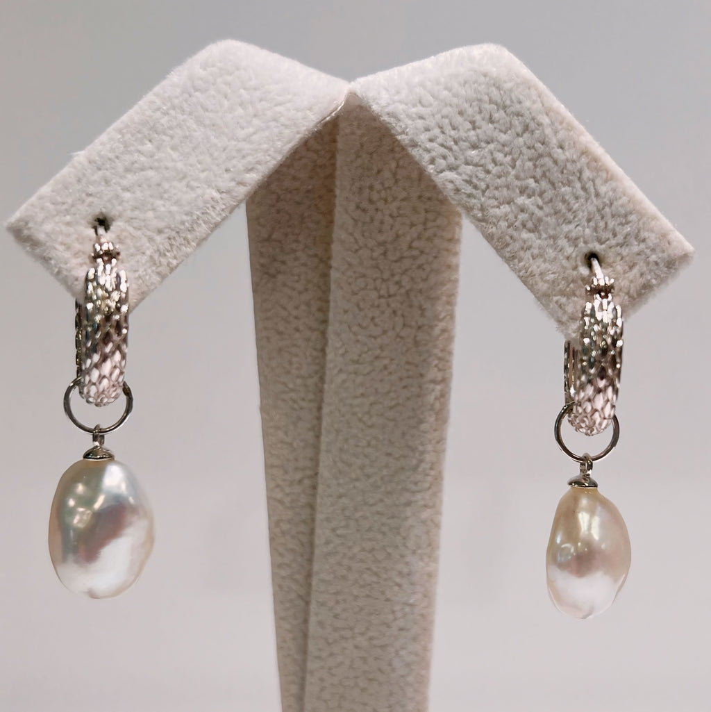 Pearl Sterling Silver Drop Earrings