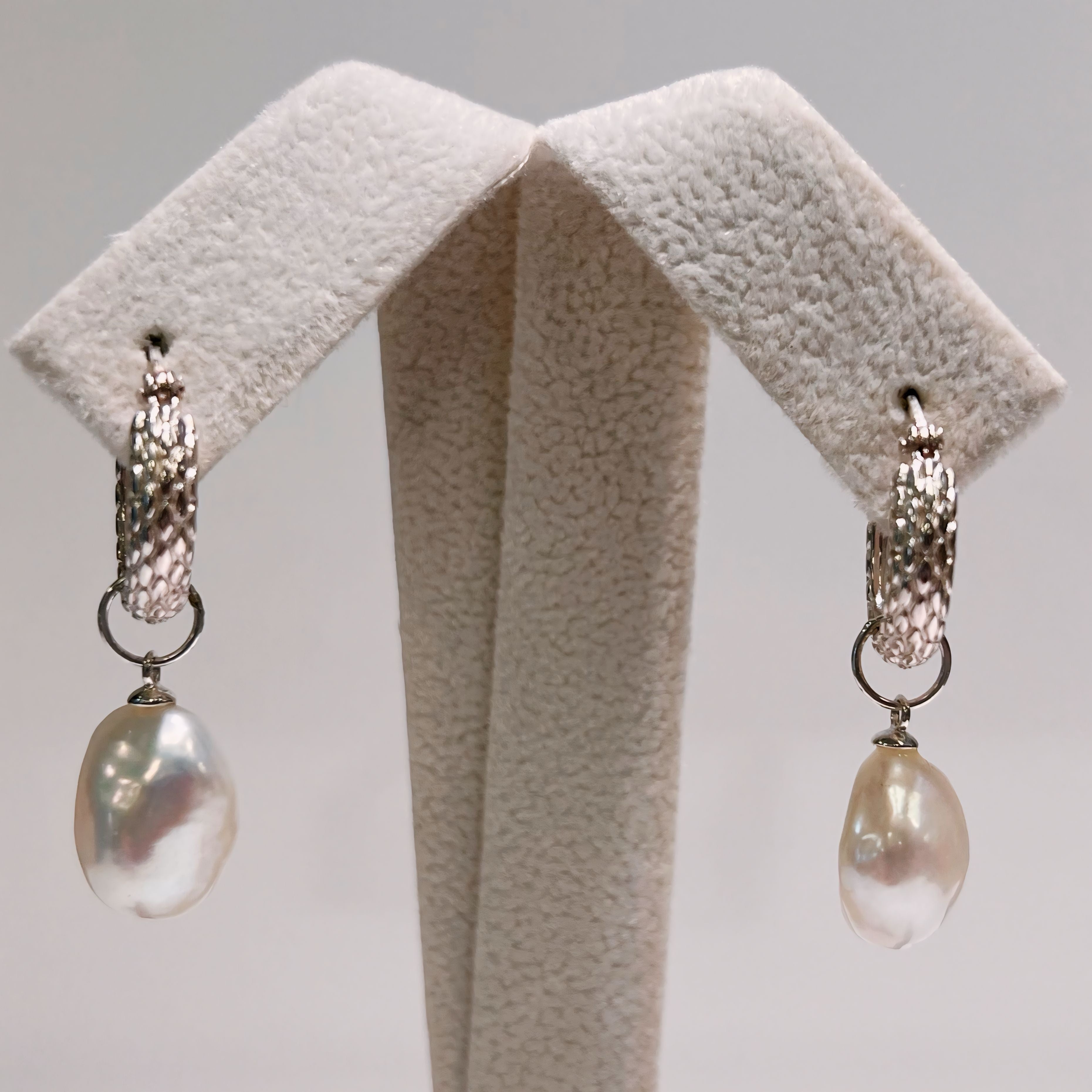 Pearl Sterling Silver Drop Earrings