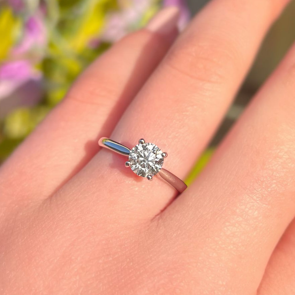 'The Marilyn' 1ct Natural Diamond Platinum Solitaire Engagement Ring | Size M