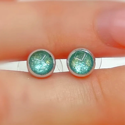 Turquoise Blue Dot Stud Earrings | Watch This Space