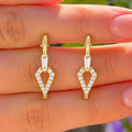 14ct Gold Plated Cubic Zirconia Geometric Hoop Earrings | Ania Haie
