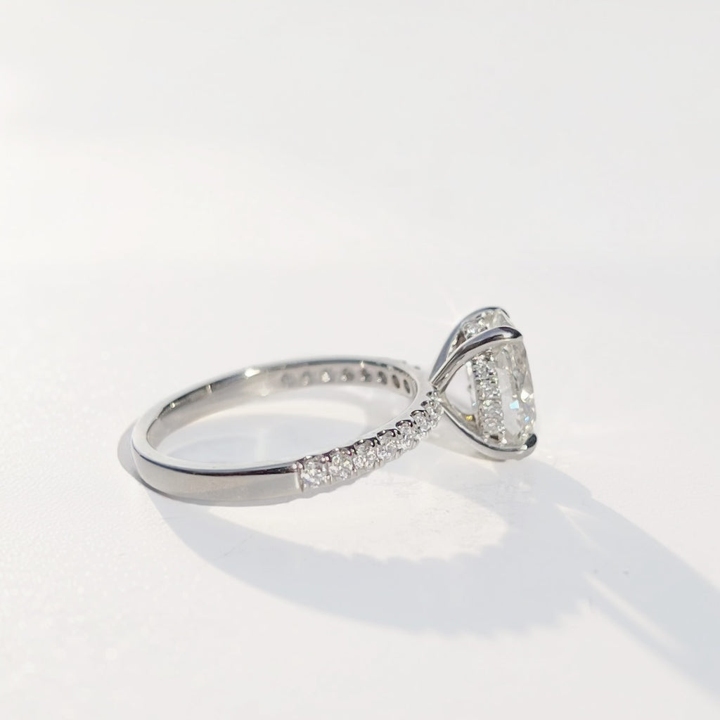 Oval-Cut Lab-Grown Diamond Platinum Engagement Ring | Size L ½