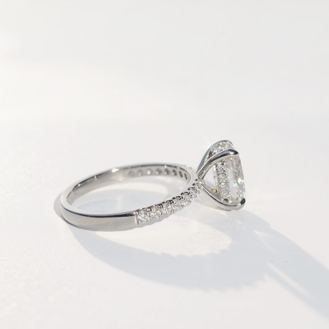 Oval-Cut Lab-Grown Diamond Platinum Engagement Ring | Size L ½