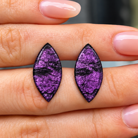 Purple Aztec Leaf Stud Earrings | Watch This Space