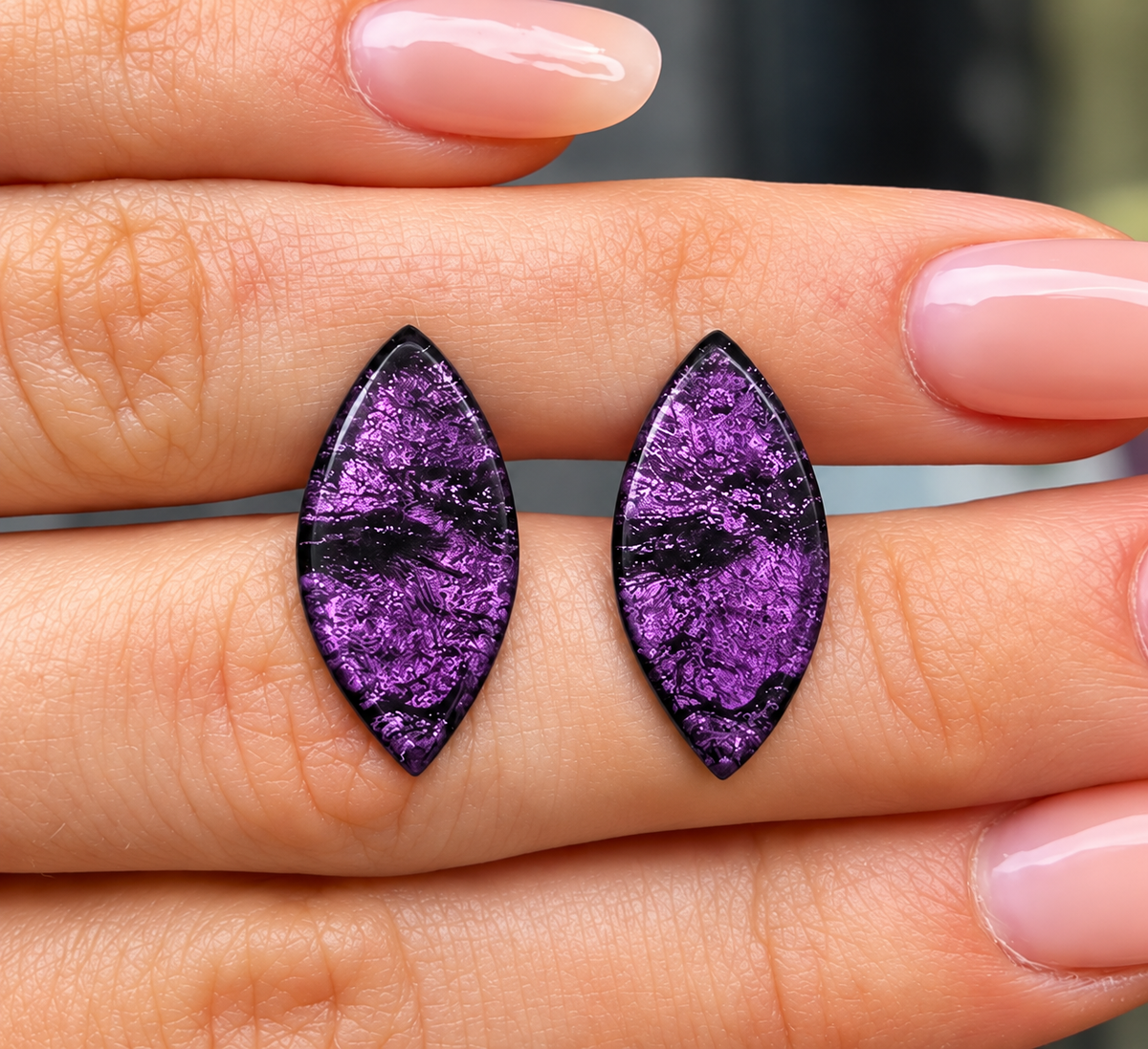 Purple Aztec Leaf Stud Earrings | Watch This Space