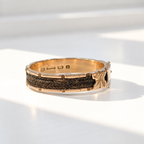 Antique Victorian Braided Hair 9ct Rose Gold Mourning Ring | Size P ½