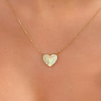 Mother of Pearl 9ct Yellow Gold Heart Necklace