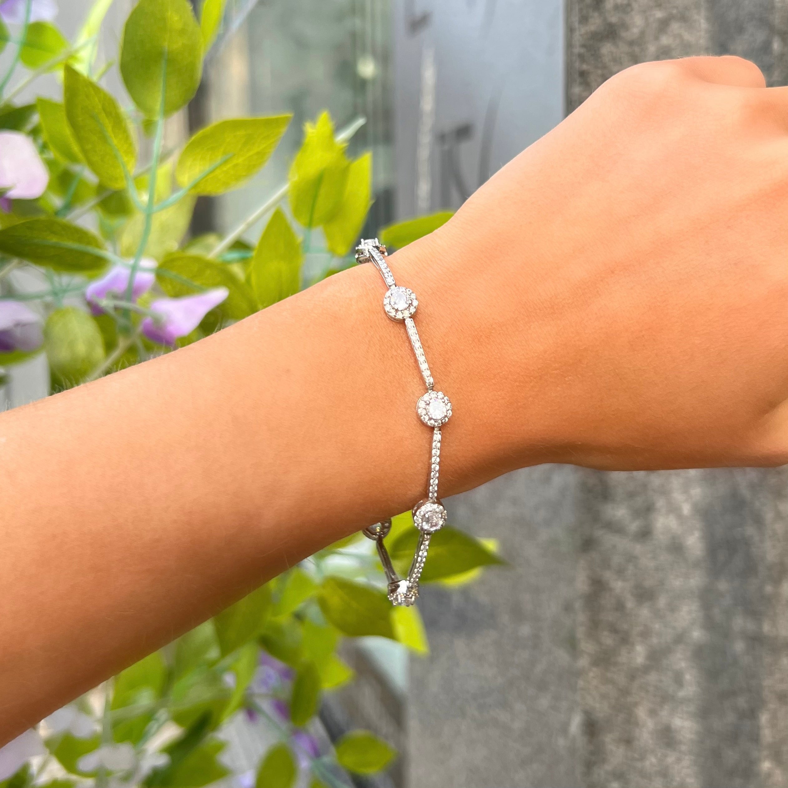 Cubic Zirconia Sterling Silver Bracelet