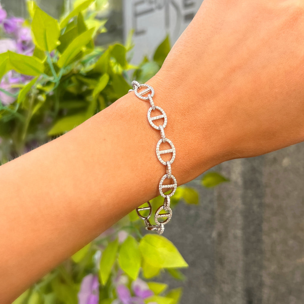 Cubic Zirconia Sterling Silver Bracelet