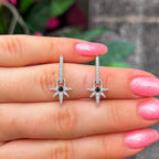 Onyx Sterling Silver Star Drop Huggies | Ania Haie