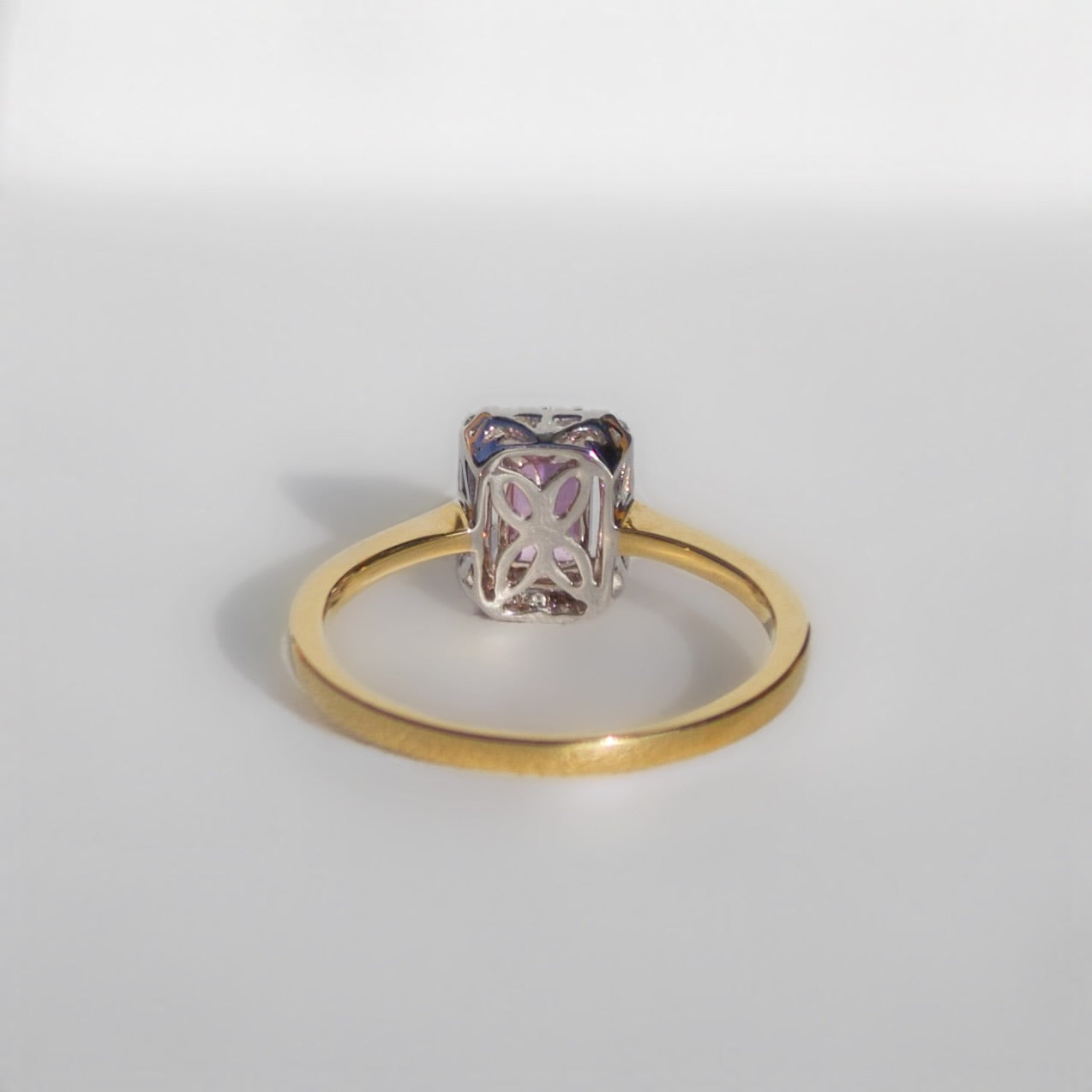 Glamorous 'Barbie' Ring - 18ct Yellow Gold Pink Sapphire and Diamond Ring Size N1/2