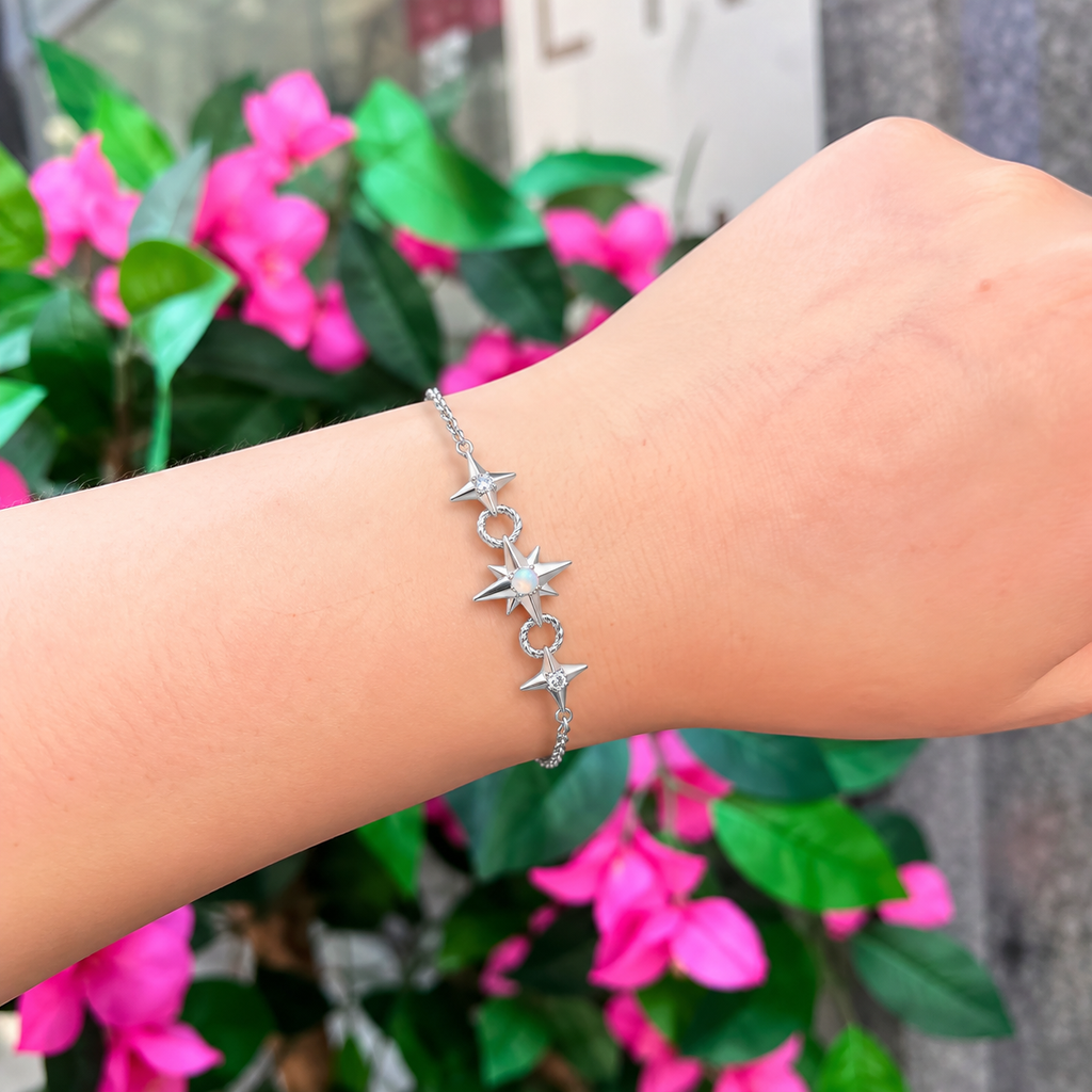 Kyoto Opal Linked Star Sterling Silver Bracelet | Ania Haie