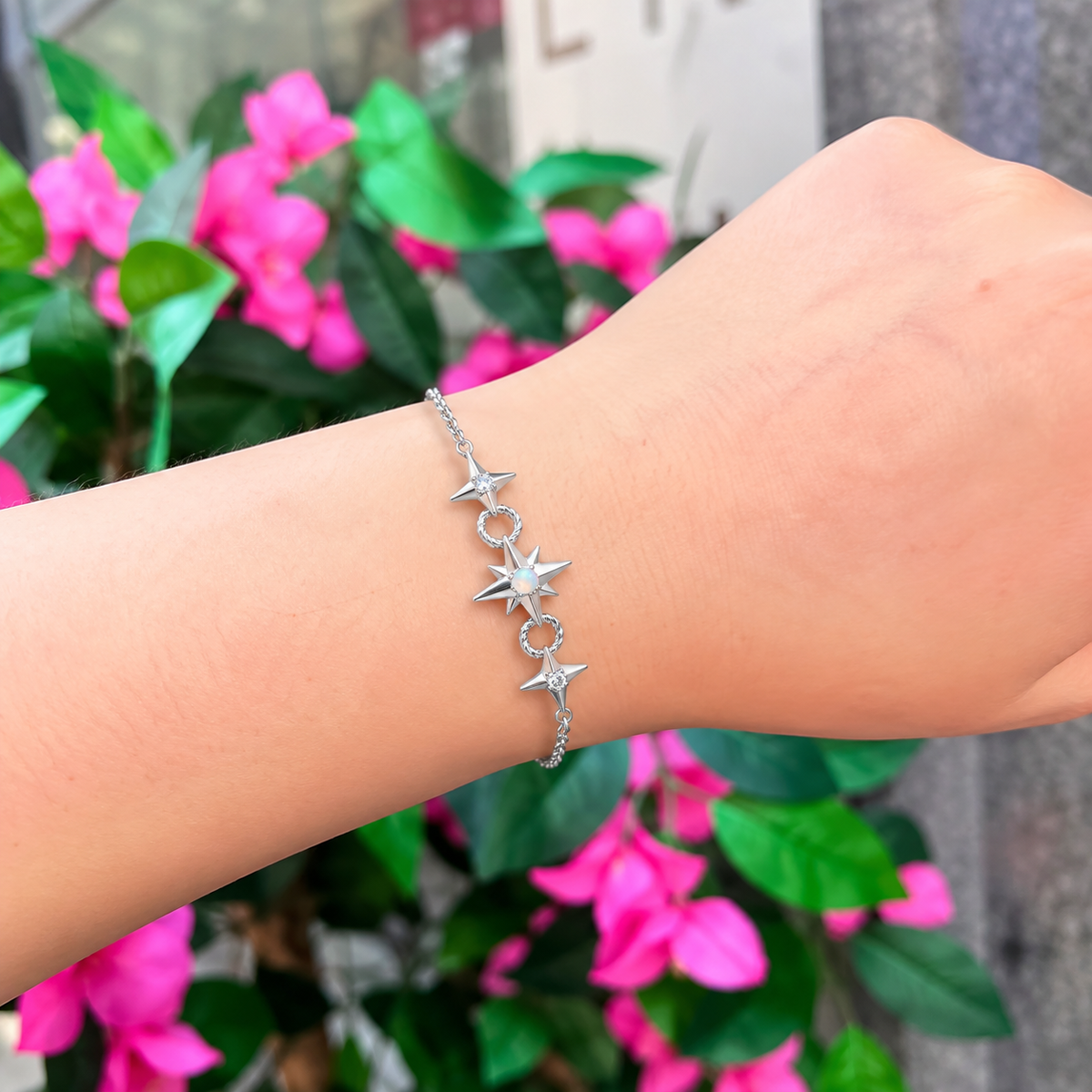 Kyoto Opal Linked Star Sterling Silver Bracelet | Ania Haie