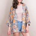 Blue & Orange Oversized Short Kimono Jacket - Jungle | Powder Accessories