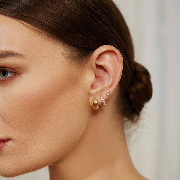 Pre-Order | Small Gold Chubby Huggie Hoop Earrings | Ania Haie