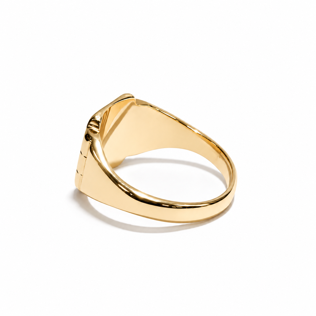 Vintage 9ct Yellow Gold Signet Chunky Ring | Size V