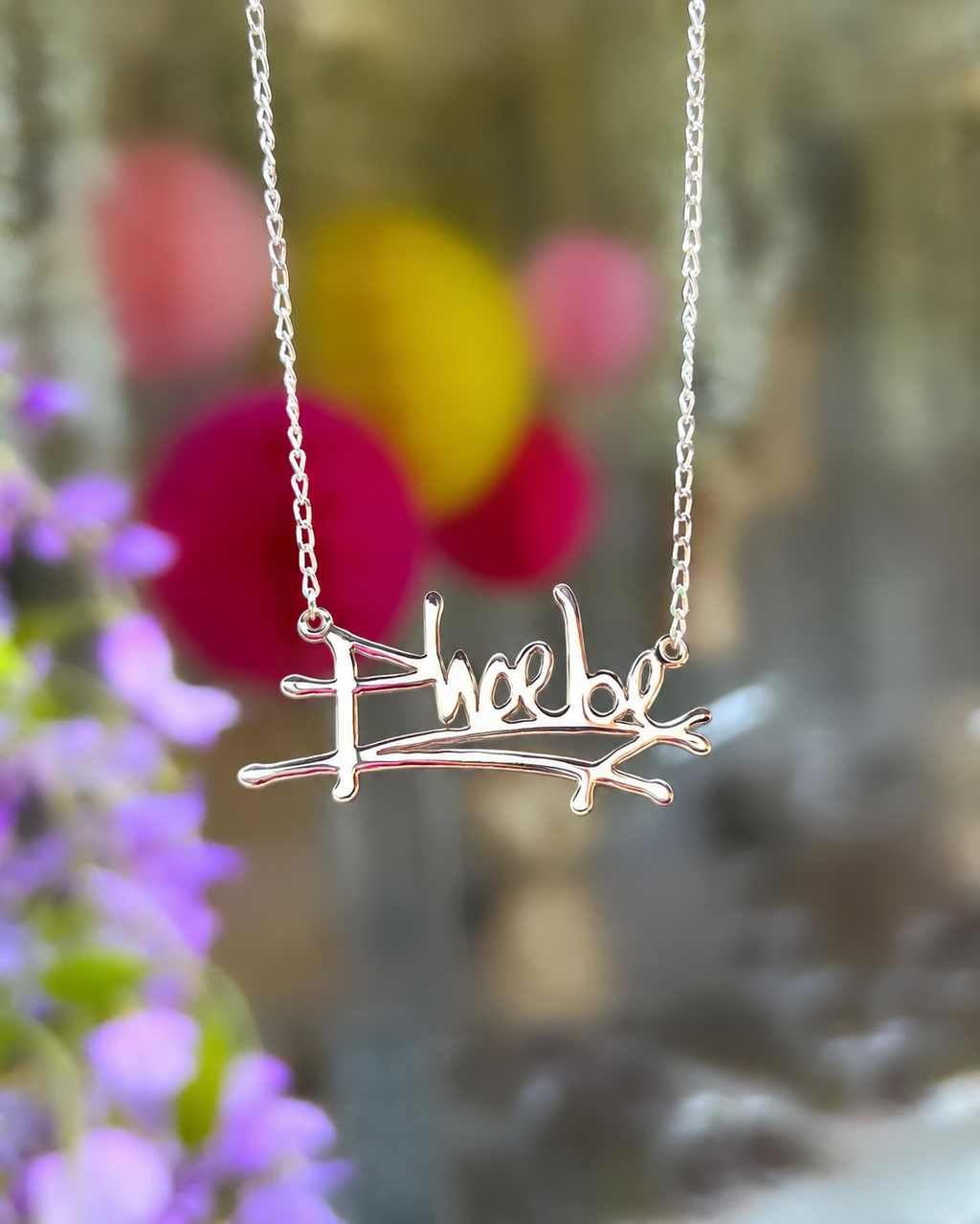 Personalised Sterling Silver Graffiti Name Dropper Necklace | Made to Order