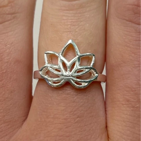 Sterling Silver Lotus Flower Ring