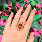 'The Soleil' Citrine, Orange Sapphire and Diamond 18ct Yellow Gold Cocktail Ring | Size M ½