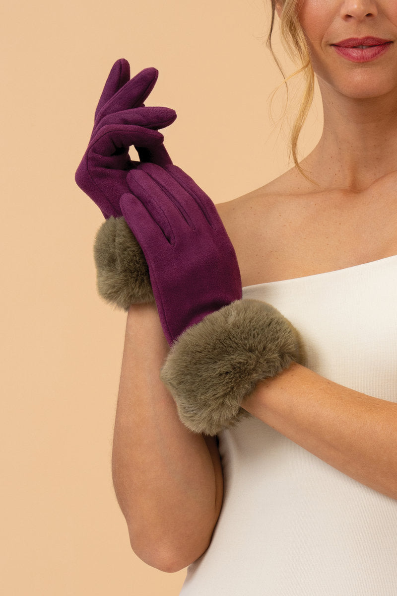 Powder Accessories Bettina Gloves - Damson & Olive