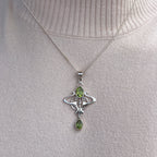 Peridot Sterling Silver Art Nouveau Inspired Necklace