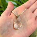 Rose Quartz Sterling Silver Pendant & Chain