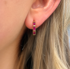 14ct Gold Plated Rosé Holiday Huggie Hoop Earrings | Ania Haie