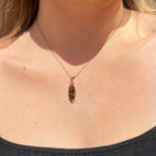 Vintage Smoky Topaz 9ct Yellow Gold Navette Shaped Necklace