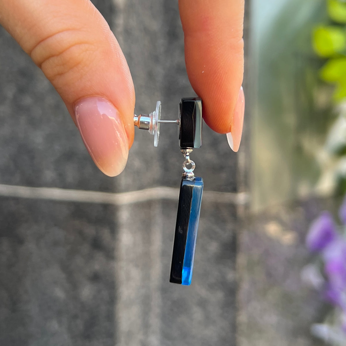 Blue & Purple Abstract Stud Earrings | Watch This Space