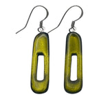 Pistachio Green Elongated Rectangle Drop Earrings | Watch This Space