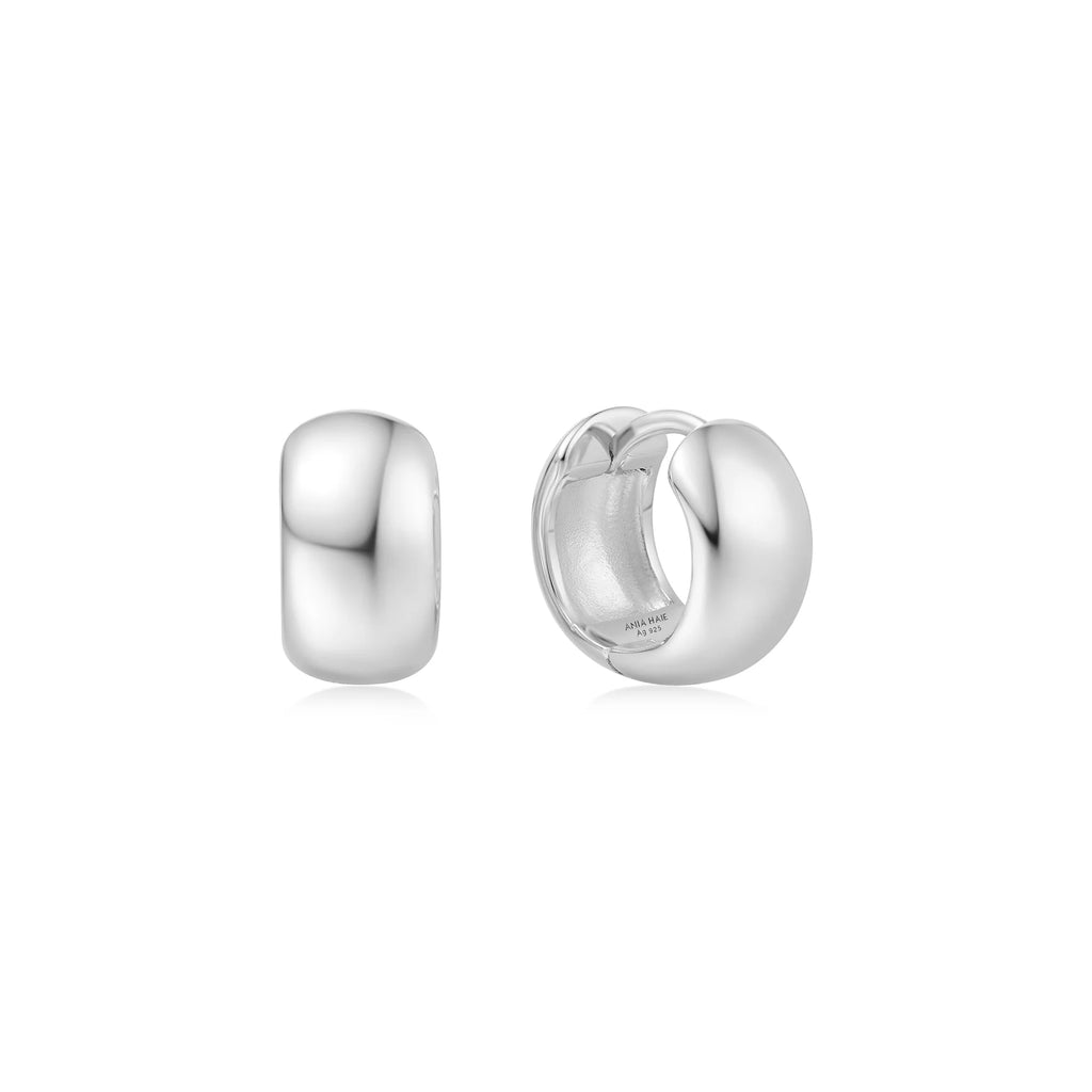 Pre-Order | Small Silver Chubby Huggie Hoop Earrings | Ania Haie