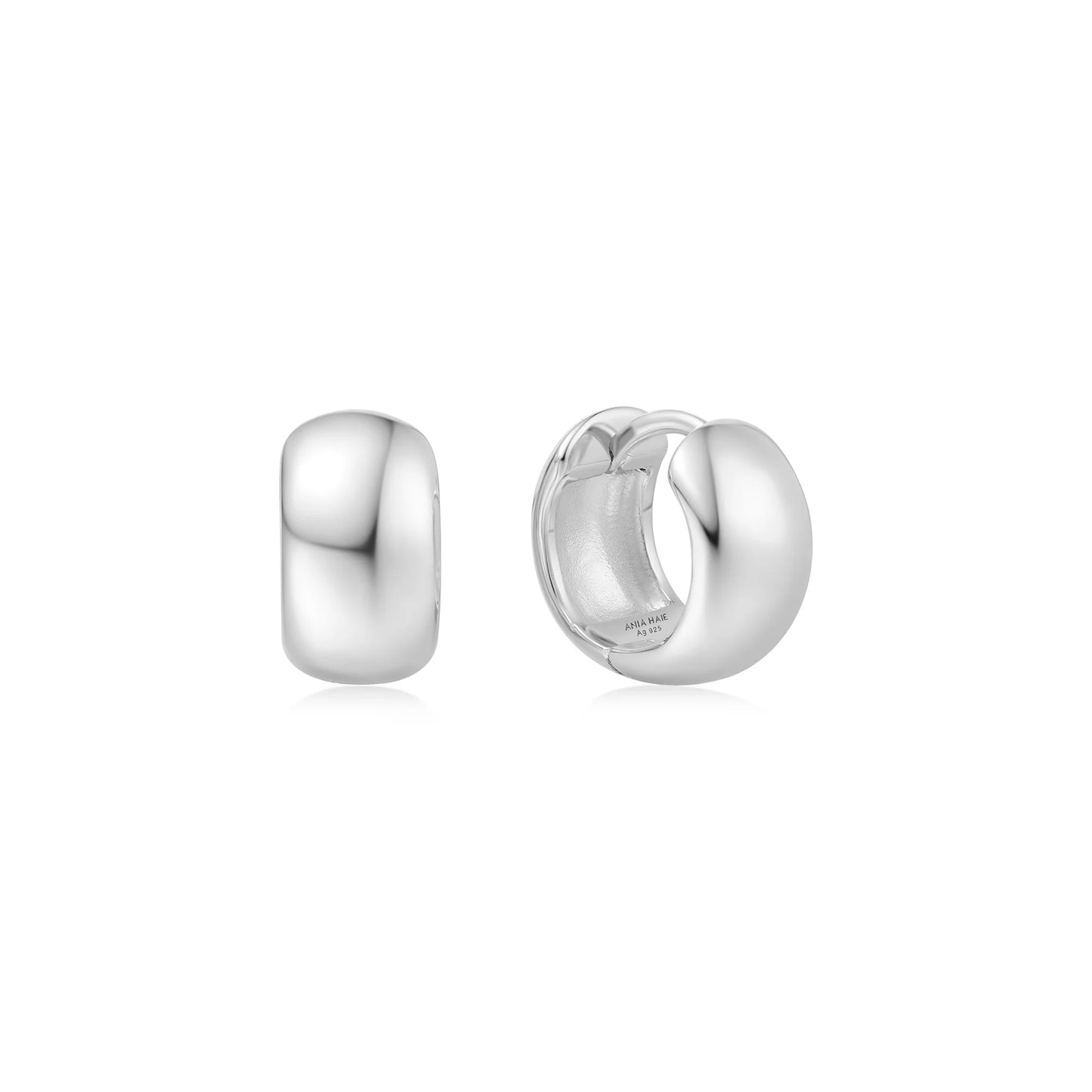 Ania Hae Silver Chubby Small Huggie Hoop Earrings