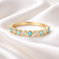 Turquoise & Cubic Zirconia Gold Ring | Size M ½ | Ania Haie