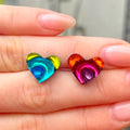 Pre Order | Multi-Coloured Rainbow Love Heart Stud Earrings | Watch This Space